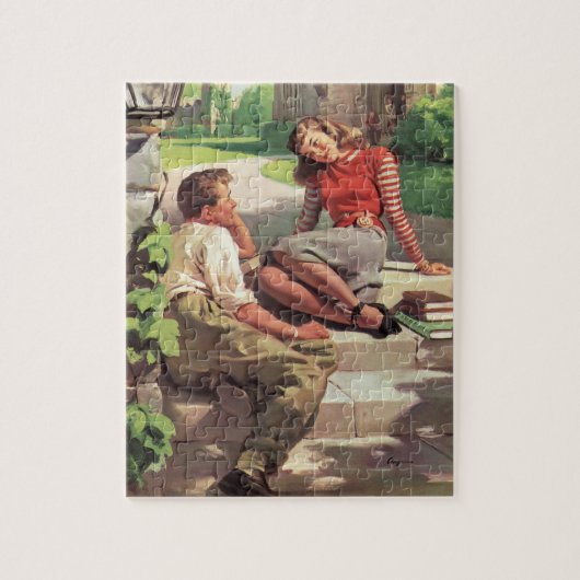  liefde en Romance, middelbare school Sweethearts Legpuzzel (Verticaal)