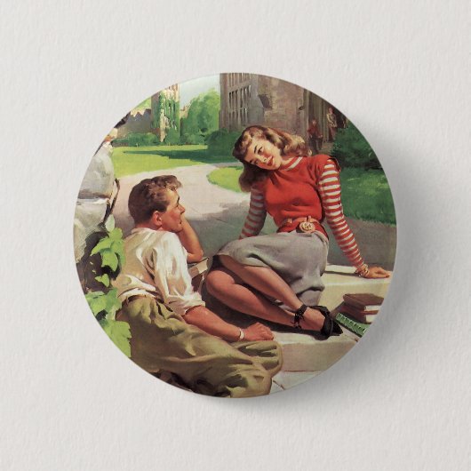  liefde en Romance, middelbare school Sweethearts Ronde Button 5,7 Cm (Voorkant)