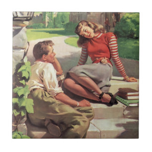  liefde en Romance, middelbare school Sweethearts Tegeltje