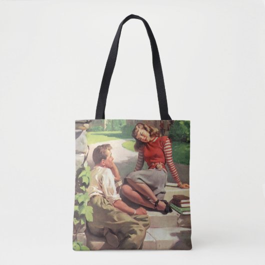 liefde en Romance, middelbare school Sweethearts Tote Bag (Voorkant)