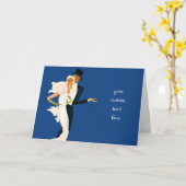 liefde en Romance, Modern Wedding Couple Kaart (Gele Bloem)