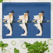  liefde en Romance, Modern Wedding Couple Theedoek (Gevouwen)