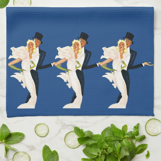  liefde en Romance, Modern Wedding Couple Theedoek (Gevouwen)