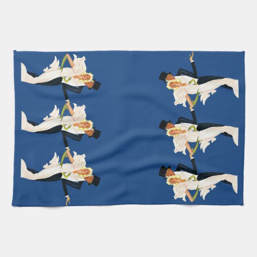  liefde en Romance, Modern Wedding Couple Theedoek (Horizontaal)