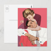  liefde en Romance, Passen getrouwd in roze Briefkaart (Voorkant / Achterkant)