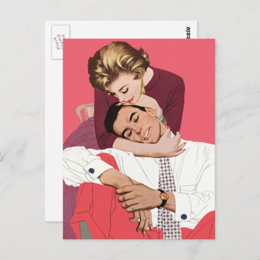  liefde en Romance, Passen getrouwd in roze Briefkaart (Voorkant / Achterkant)