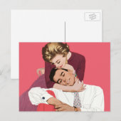 liefde en Romance, Passen getrouwd in roze Briefkaart (Voorkant / Achterkant)