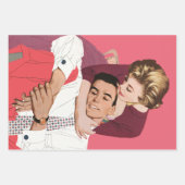 liefde en Romance, Passen getrouwd in roze Inpakpapier Vel (Voorkant 3)