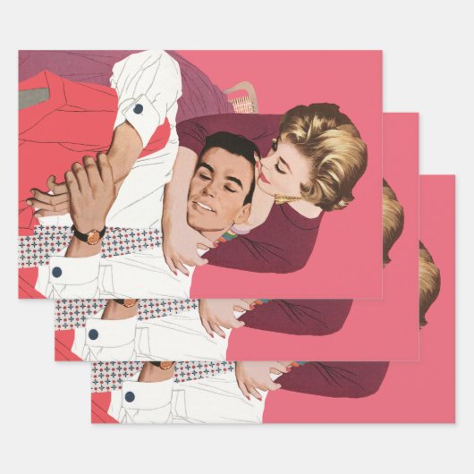 liefde en Romance, Passen getrouwd in roze Inpakpapier Vel (Set)