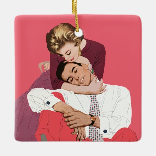  liefde en Romance, Passen getrouwd in roze Keramisch Ornament (Voorkant)