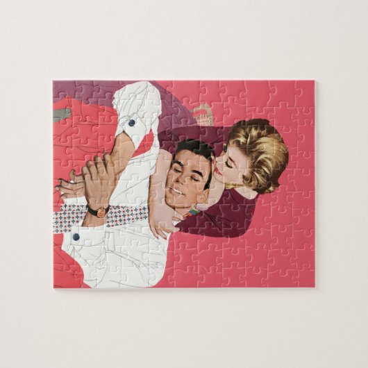 liefde en Romance, Passen getrouwd in roze Legpuzzel (Horizontaal)