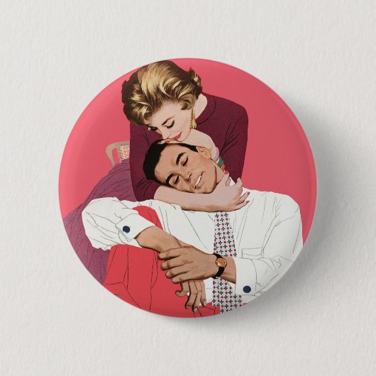  liefde en Romance, Passen getrouwd in roze Ronde Button 5,7 Cm (Voorkant)