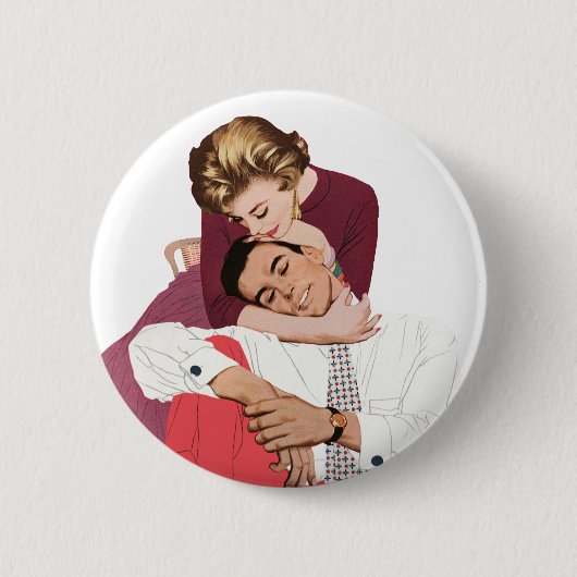  liefde en Romance, Passen getrouwd in roze Ronde Button 5,7 Cm (Voorkant)