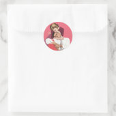  liefde en Romance, Passen getrouwd in roze Ronde Sticker (Tas)