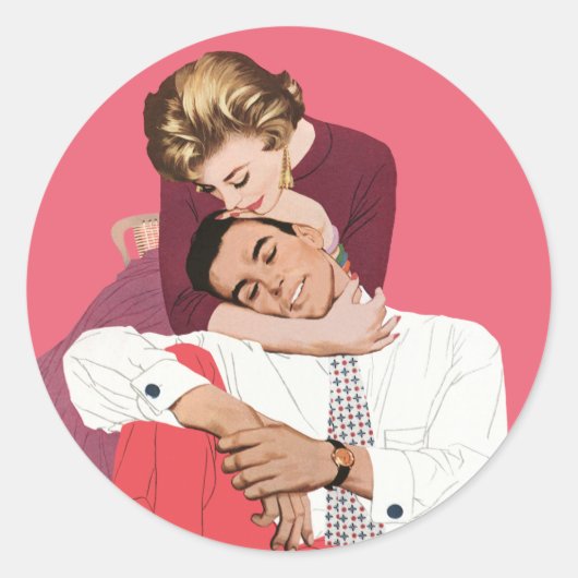  liefde en Romance, Passen getrouwd in roze Ronde Sticker (Voorkant)