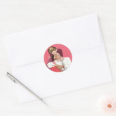  liefde en Romance, Passen getrouwd in roze Ronde Sticker (Envelop)