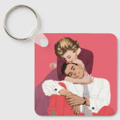  liefde en Romance, Passen getrouwd in roze Sleutelhanger (Voorkant)