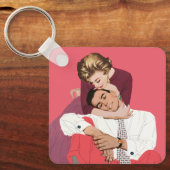  liefde en Romance, Passen getrouwd in roze Sleutelhanger (Voorkant)