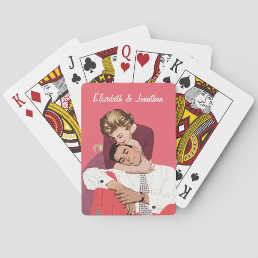 liefde en Romance, Passen getrouwd in roze Speelkaarten (Achterkant)
