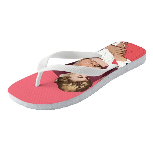  liefde en Romance, Passen getrouwd in roze Teenslippers (Schuin)