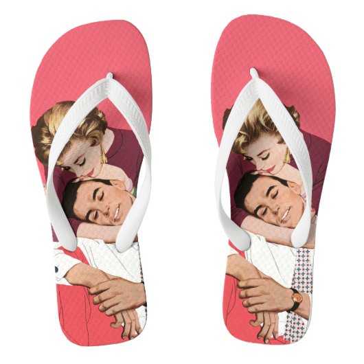  liefde en Romance, Passen getrouwd in roze Teenslippers (Voetbed)