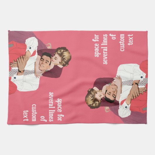  liefde en Romance, Passen getrouwd in roze Theedoek (Horizontaal)