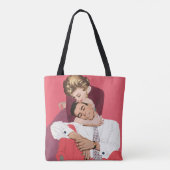 liefde en Romance, Passen getrouwd in roze Tote Bag (Achterkant)