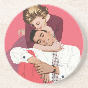  liefde en Romance, Passen getrouwd in roze Zandsteen Onderzetter