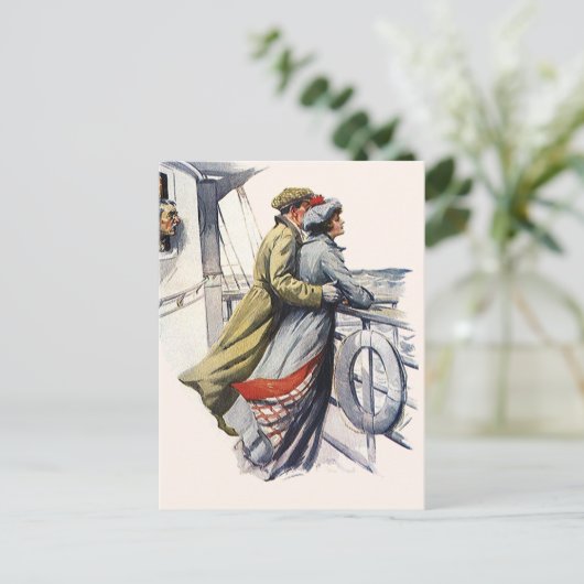  liefde en Romance, Passen getrouwd op cruiseschep Briefkaart (Staand voorkant)