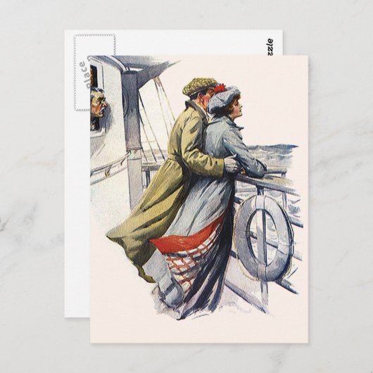 liefde en Romance, Passen getrouwd op cruiseschep Briefkaart (Voorkant / Achterkant)