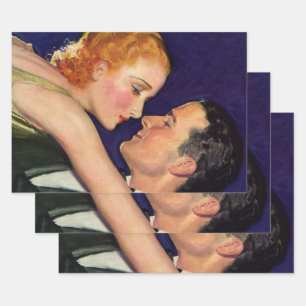 liefde en Romance, Retro Hollywood Films Inpakpapier Vel
