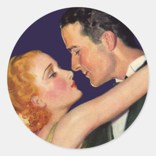 liefde en Romance, Retro Hollywood Films Ronde Sticker