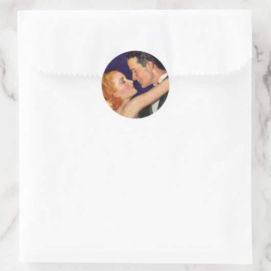  liefde en Romance, Retro Hollywood Films Ronde Sticker (Tas)