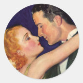  liefde en Romance, Retro Hollywood Films Ronde Sticker (Voorkant)