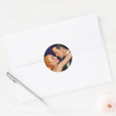 liefde en Romance, Retro Hollywood Films Ronde Sticker (Envelop)