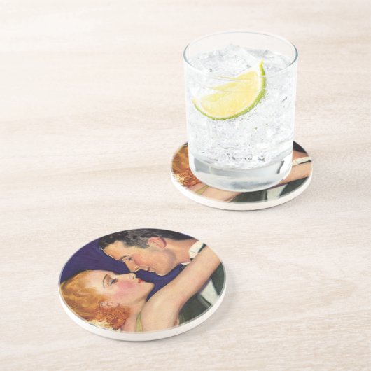  liefde en Romance, Retro Hollywood Films Zandsteen Onderzetter (Zijkant)