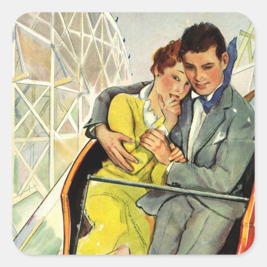  liefde en Romance, Roller Onderzetter Ride Vierkante Sticker (Voorkant)