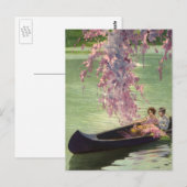 liefde en Romance, Romantic Canoe Ride Briefkaart (Voorkant / Achterkant)