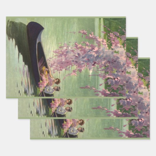 liefde en Romance, Romantic Canoe Ride Inpakpapier Vel (Set)