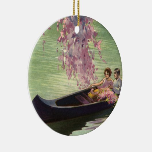  liefde en Romance, Romantic Canoe Ride Keramisch Ornament (Rechts)