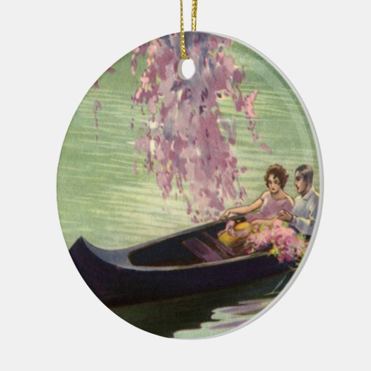  liefde en Romance, Romantic Canoe Ride Keramisch Ornament (Links)
