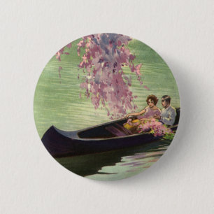  liefde en Romance, Romantic Canoe Ride Ronde Button 5,7 Cm