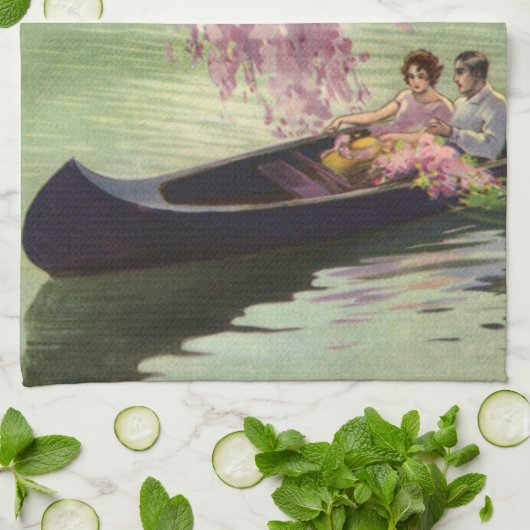  liefde en Romance, Romantic Canoe Ride Theedoek (Gevouwen)