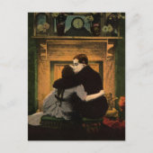  liefde en Romance, Romantic Fireplace Kiss Briefkaart (Voorkant)