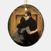  liefde en Romance, Romantic Fireplace Kiss Keramisch Ornament (Links)