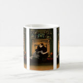 liefde en Romance, Romantic Fireplace Kiss Koffiemok (Center)