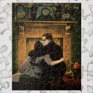 liefde en Romance, Romantic Fireplace Kiss Legpuzzel