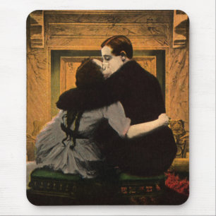 liefde en Romance, Romantic Fireplace Kiss Muismat