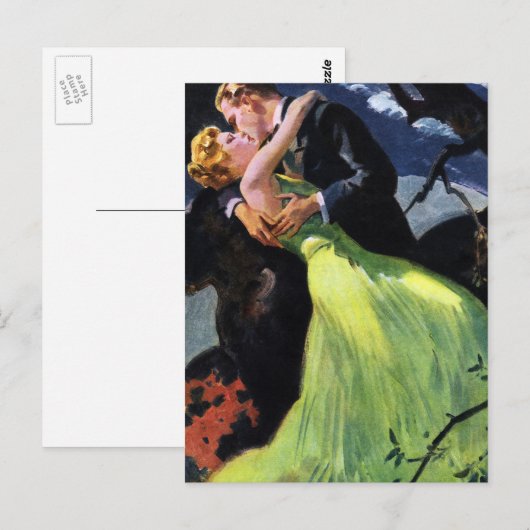  liefde en Romance, Romantic Kiss Briefkaart (Voorkant / Achterkant)