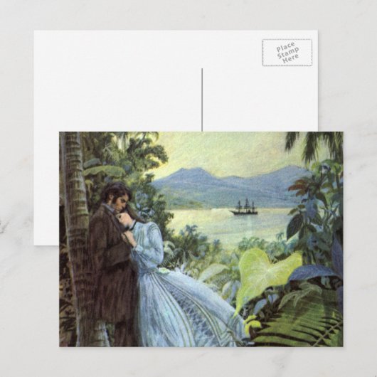  liefde en Romance, Romantisch tropisch Uitzicht Briefkaart (Voorkant / Achterkant)